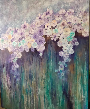 Painting titled "Lilas" by Aurora Infante, Original Artwork, Acrylic