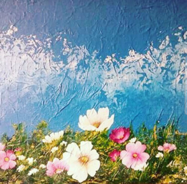 Pintura intitulada "Jardin y flores" por Aurora Infante, Obras de arte originais, Acrílico