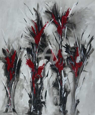 Painting titled "plumeaux" by Aurore Franc, Original Artwork, Acrylic