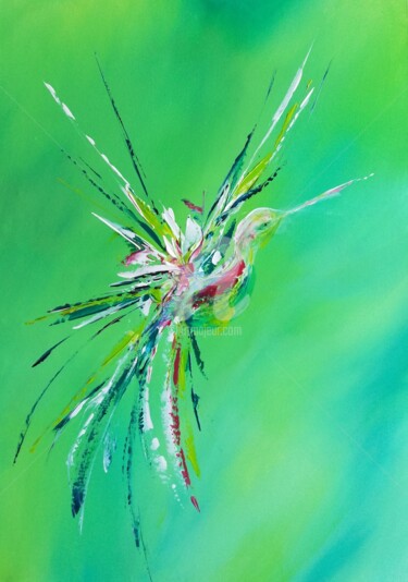 Painting titled "Un petit colibri de…" by Aurore Franc, Original Artwork, Acrylic