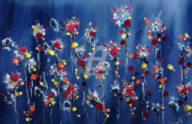 Peinture intitulée "Chemin Fleuri" par Aurore Franc, Œuvre d'art originale, Acrylique