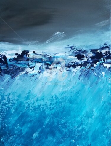 Peinture intitulée "Bleu océan" par Aurore Franc, Œuvre d'art originale, Acrylique