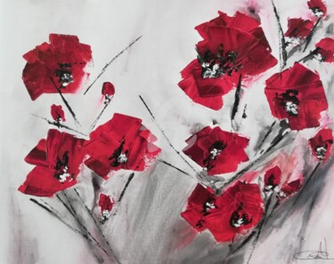 Peinture intitulée "Joyeux coquelicots" par Aurore Franc, Œuvre d'art originale, Acrylique