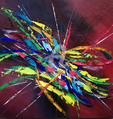 Peinture intitulée "Explosion d'élixir" par Aurore Franc, Œuvre d'art originale, Acrylique