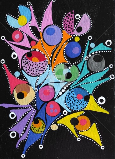 Painting titled "Lumineux neurones" by Aurore Franc, Original Artwork, Acrylic