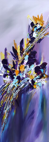 Painting titled "Floraison d'Iris" by Aurore Franc, Original Artwork, Acrylic