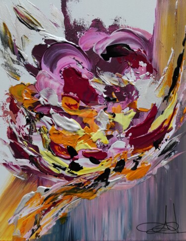 Boutons en fleurs Peinture intitulée "Boutons en fleurs" par Aurore Franc, Œuvre d'art originale, Acrylique