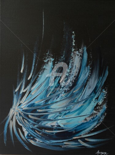 Peinture intitulée "Le bleu s'exprime…" par Aurore Franc, Œuvre d'art originale, Huile