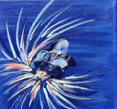 Peinture intitulée "Eclosion 20x20 huile" par Aurore Franc, Œuvre d'art originale, Huile