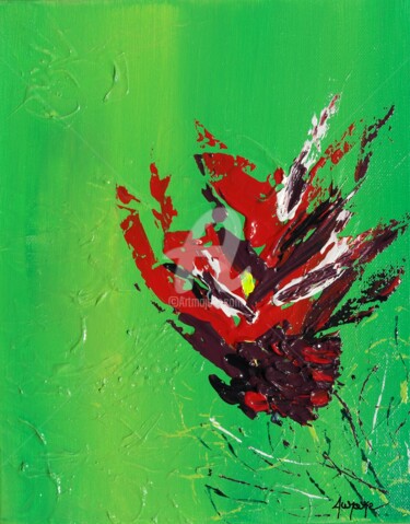 Peinture intitulée "Passer du vert au r…" par Aurore Franc, Œuvre d'art originale, Acrylique