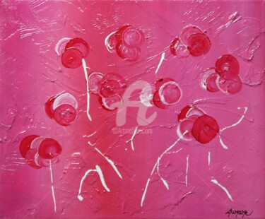 Peinture intitulée "Bonbons rose  30x24…" par Aurore Franc, Œuvre d'art originale, Acrylique