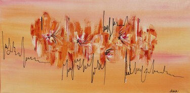 Painting titled "Pluie de soleil  60…" by Aurore Franc, Original Artwork, Acrylic