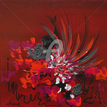 Malerei mit dem Titel "Flammenco" von Aurore Franc, Original-Kunstwerk, Acryl
