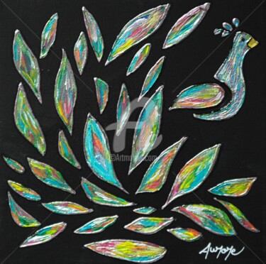 Peinture intitulée "Oiseau des iles" par Aurore Franc, Œuvre d'art originale, Acrylique