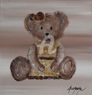 Painting titled "ourson" by Aurore Franc, Original Artwork, Acrylic