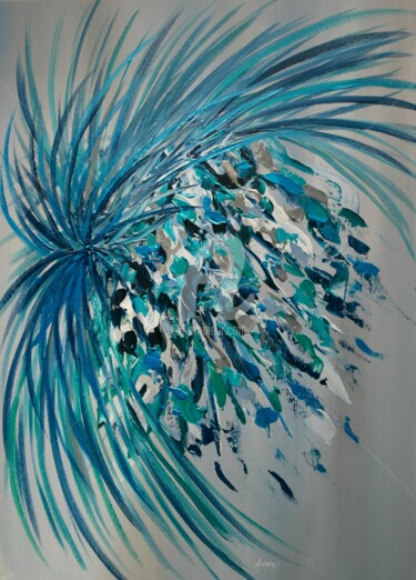 Peinture intitulée "Envolee de plumes 5…" par Aurore Franc, Œuvre d'art originale, Acrylique