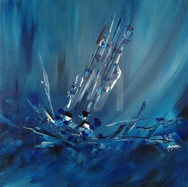 Sur les vagues 40x40 acrylique Peinture intitulée "Sur les vagues 40…" par Aurore Franc, Œuvre d'art originale, Acrylique