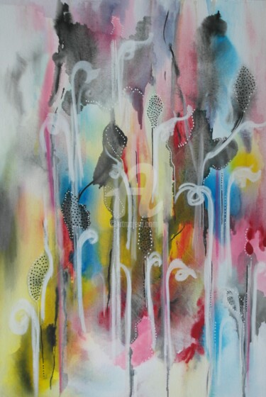 Painting titled "Le vent porte les r…" by Aurore Franc, Original Artwork, Ink