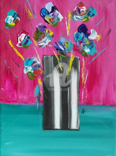 Peinture intitulée "Bouquet de confetti…" par Aurore Franc, Œuvre d'art originale, Acrylique