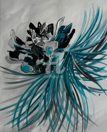 Peinture intitulée "L'ame bleu du vent…" par Aurore Franc, Œuvre d'art originale, Acrylique