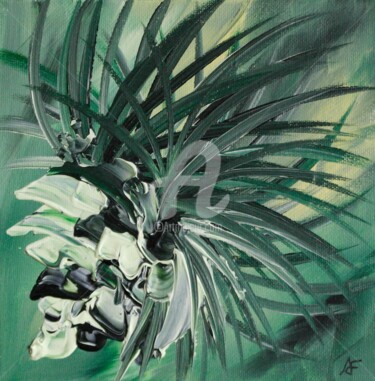 Malerei mit dem Titel "Raisin fleurs 20x20…" von Aurore Franc, Original-Kunstwerk, Acryl