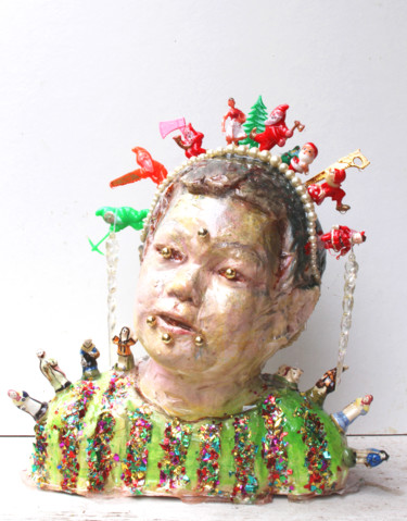 Sculpture titled "Merry christmas" by Aurore Lanteri, Original Artwork, Plastic