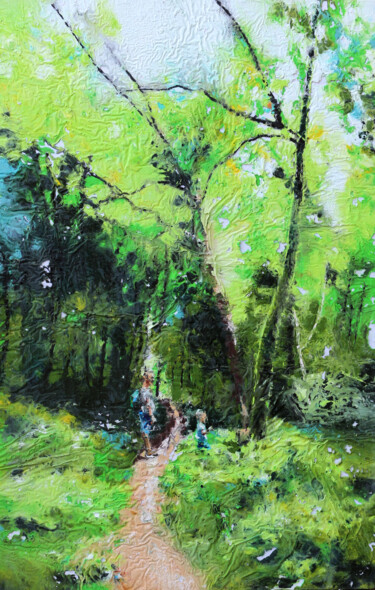 Rencontre Peinture intitulée "Rencontre" par Aurore Lanteri, Œuvre d'art originale, Cire Monté sur Châssis en bois