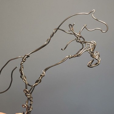 Sculpture titled "LE SAUT" by Aurore Mertz, Original Artwork, Wire