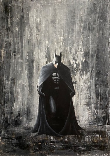 Painting titled "Batman" by Aurore Terrier, Original Artwork, Acrylic