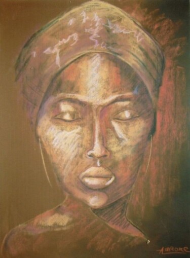 Dessin intitulée "Africaine 2" par Aurore Thomas, Œuvre d'art originale