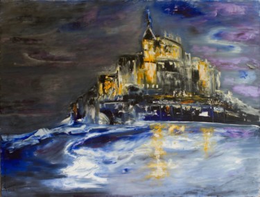 Peinture intitulée "Mont Saint Michel" par Aurore Torchia, Œuvre d'art originale, Autre