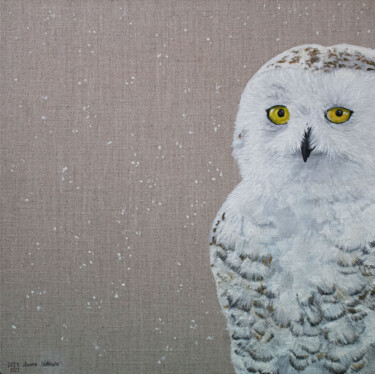 Peinture intitulée "Petite neige" par Aurore Valdenaire, Œuvre d'art originale, Huile Monté sur Carton