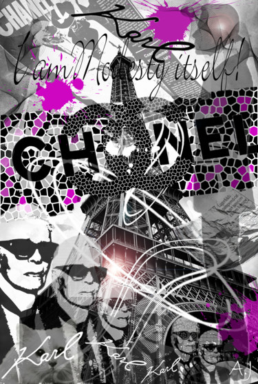 Digital Arts titled "CHANEL IS KARL" by Aurore Joly, Original Artwork, Photo Montage