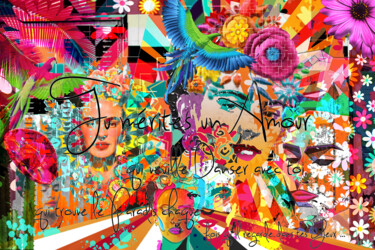 Digital Arts titled "Viva Frida K" by Aurore Joly, Original Artwork, Digital Painting