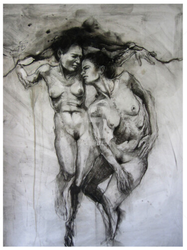 Pintura titulada "duo de femmes" por Aurore Lephilipponnat, Obra de arte original, Acrílico