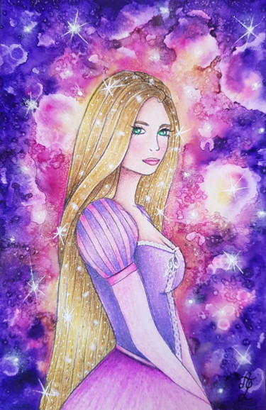 Painting titled "Raiponce" by Aurore Loallyn, Original Artwork, Other