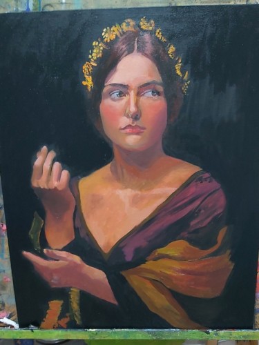 Pittura intitolato "Portrait of a girl" da Dona, Opera d'arte originale, Olio