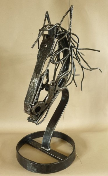 Sculpture titled "Hermès" by Sandrine Plumard, Original Artwork, Metals