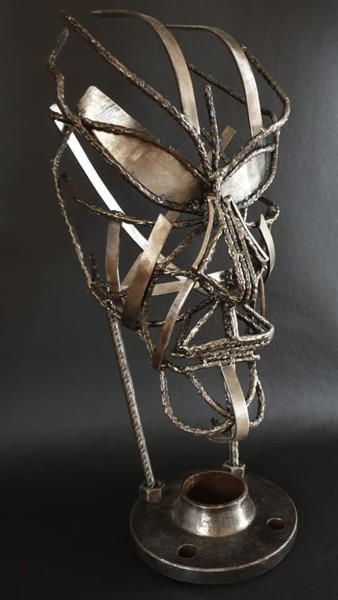 Sculptuur getiteld "Odin" door Sandrine Plumard, Origineel Kunstwerk, Metalen