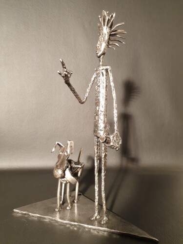 Sculpture titled "Punk" by Sandrine Plumard, Original Artwork, Metals