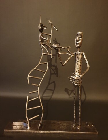 Skulptur mit dem Titel "Attrape moi une éto…" von Sandrine Plumard, Original-Kunstwerk, Metalle