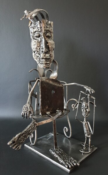 雕塑 标题为“Un fou à la place d…” 由Sandrine Plumard, 原创艺术品, 金属