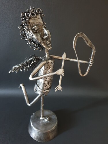 Sculpture titled "Cupidon" by Sandrine Plumard, Original Artwork, Metals