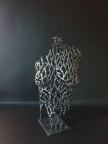 Скульптура под названием "Buste" - Sandrine Plumard, Подлинное произведение искусства, Металлы