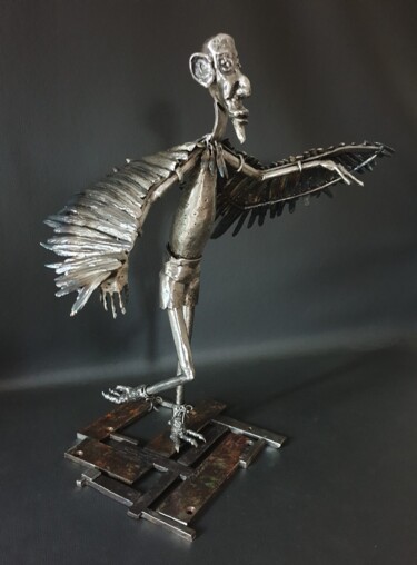 Sculpture titled "Icare" by Sandrine Plumard, Original Artwork, Metals