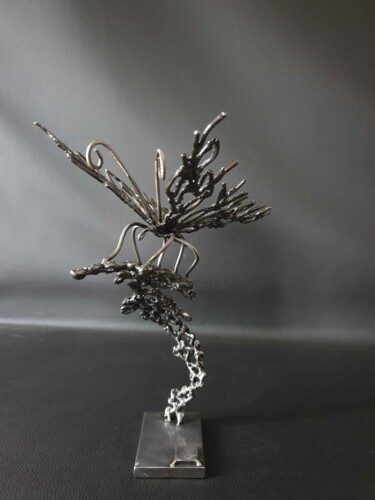 Escultura intitulada "L'envol du papillon" por Sandrine Plumard, Obras de arte originais, Metais