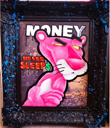 Painting titled "„Money Never Sleeps…" by Ava Moazen (ArtByAva), Original Artwork, Oil