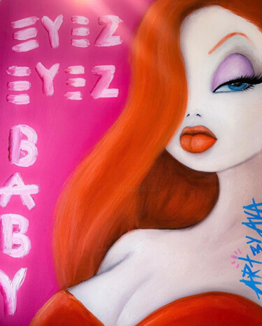 Pittura intitolato "Eyez" da Ava Moazen (ArtByAva), Opera d'arte originale, Olio