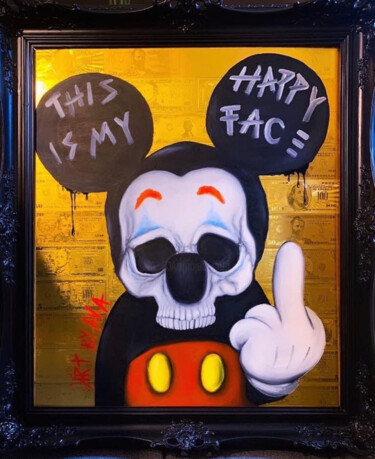 Painting titled "This is my Happy Fa…" by Ava Moazen (ArtByAva), Original Artwork, Oil