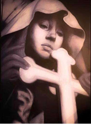 Schilderij getiteld "Madonna" door Ava Moazen (ArtByAva), Origineel Kunstwerk, Olie